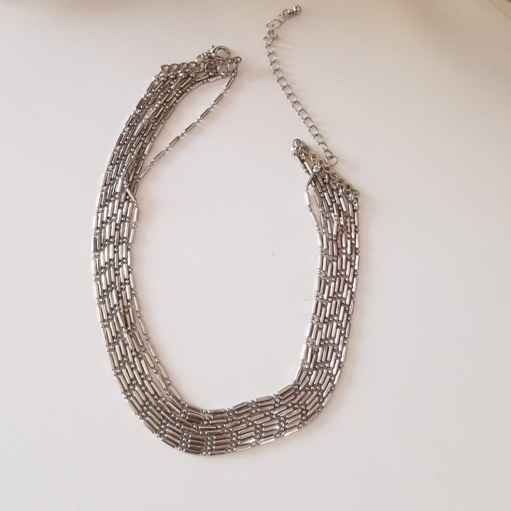 Multi strand silver choker